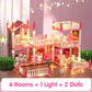 🎁 Oferta de Año Nuevo 50% DESCUENTO 💖 Casa de muñecas castillo de princesa luminosa para armar