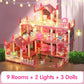 🎁 Oferta de Año Nuevo 50% DESCUENTO 💖 Casa de muñecas castillo de princesa luminosa para armar