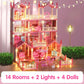 🎁 Oferta de Año Nuevo 50% DESCUENTO 💖 Casa de muñecas castillo de princesa luminosa para armar