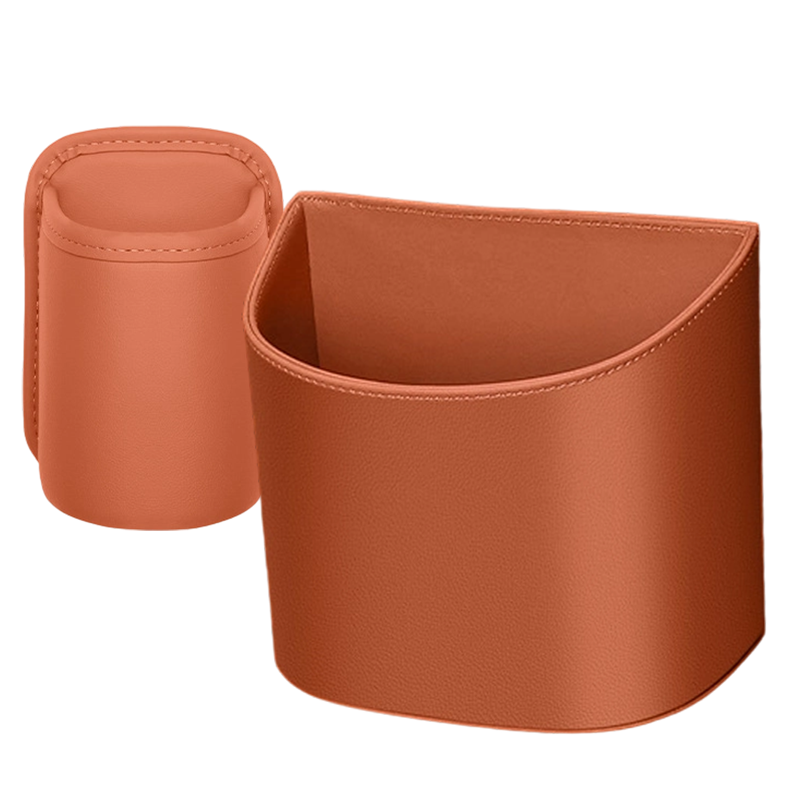 Portavasos universal de cuero para puerta de coche