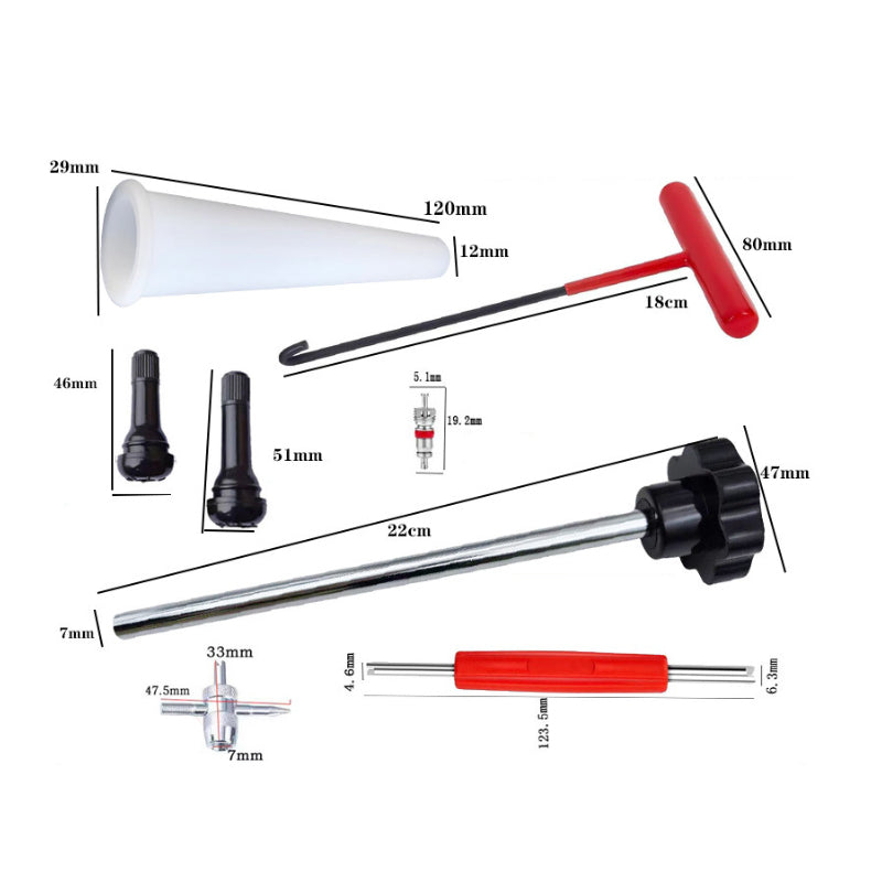 Kit de herramientas para válvula de neumático de coche de cambio rápido