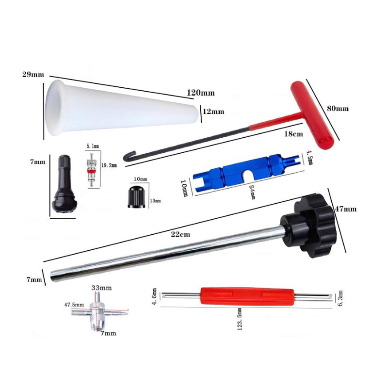 Kit de herramientas para válvula de neumático de coche de cambio rápido