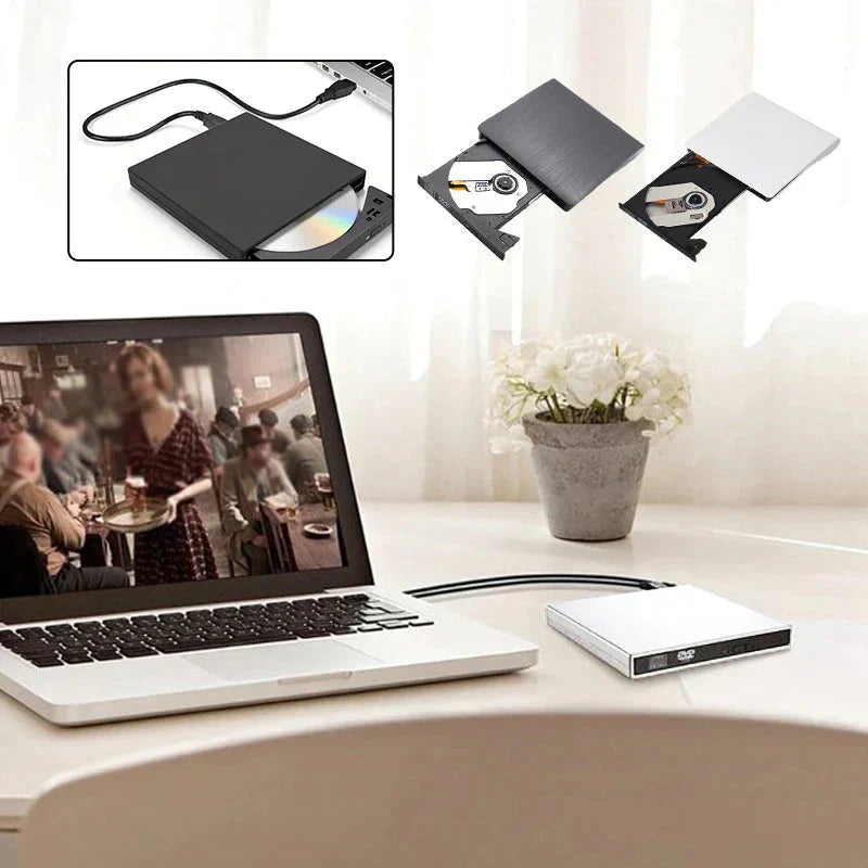 📢📢¡50% de descuento! 💿💻 Lector de CD/DVD Externo – Plug & Play, Portátil y Compatible con Mac/Windows