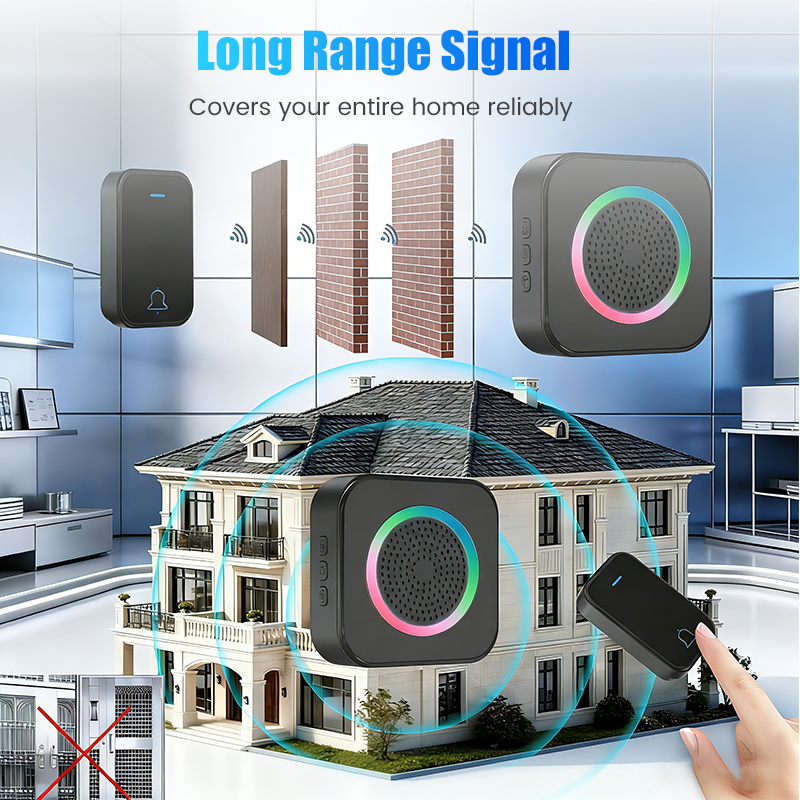 🔔✨ Timbre Inalámbrico de Largo Alcance con Flash LED 🏠 Nunca más pierdas una visita ⚡👀
