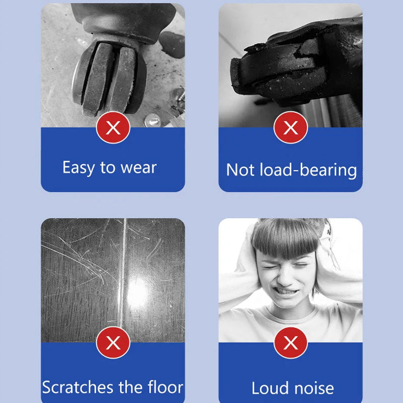Ruedas giratorias suaves y silenciosas – ¡Movilidad de precisión! Deslízate sin esfuerzo, sin escuchar nada. ✨
