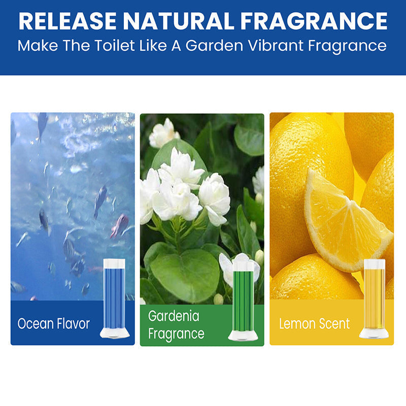 Sello de gel para inodoro 42 flores – Pack de 3 | 6 aromas frescos | Limpiador desodorizante de larga duración para el baño