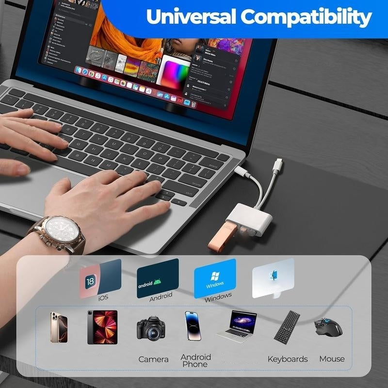 Lector de tarjetas de memoria USB-C 3 en 1