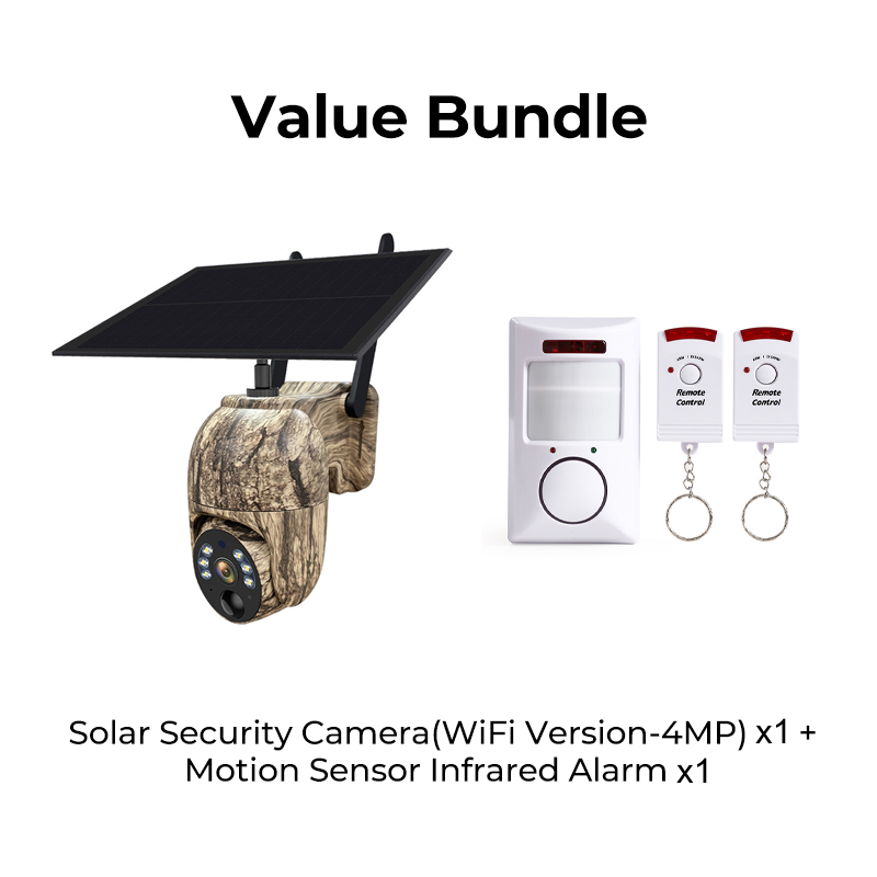 Cámara de Seguridad Solar WiFi con Movimiento 355° para Exterior