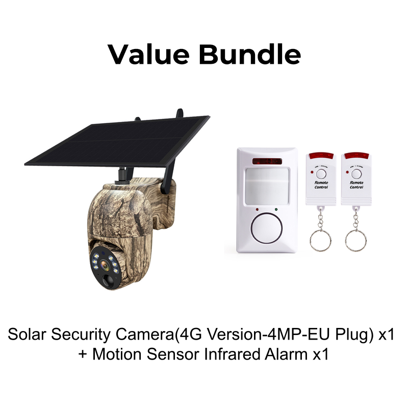 Cámara de Seguridad Solar WiFi con Movimiento 355° para Exterior