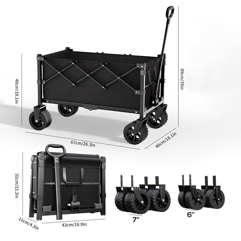 🛒🔥 ¡OFERTA 50% OFF! Carrito Plegable Todoterreno de Gran Capacidad – Resistente, Compacto y Perfecto para Camping, Jardín y Compras 🌿🏕️