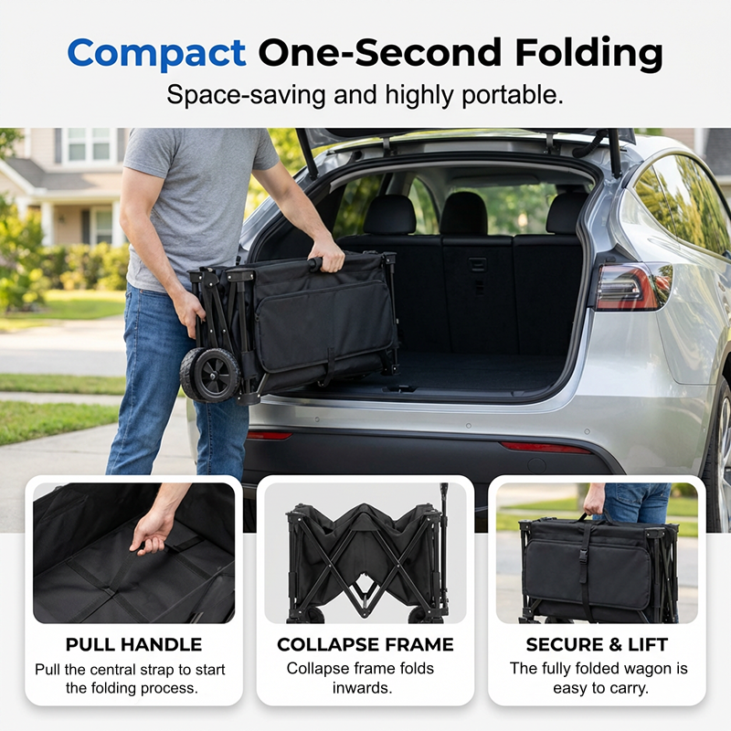 🛒🔥 ¡OFERTA 50% OFF! Carrito Plegable Todoterreno de Gran Capacidad – Resistente, Compacto y Perfecto para Camping, Jardín y Compras 🌿🏕️