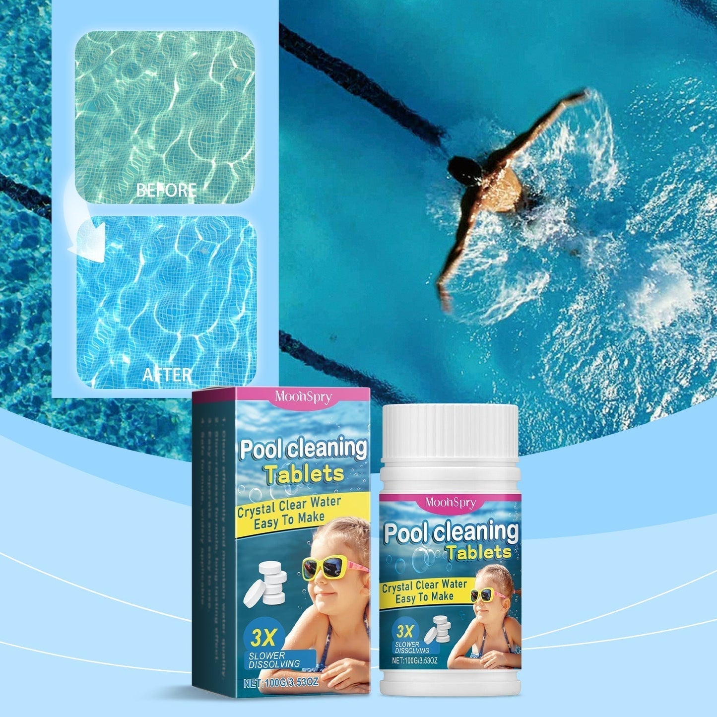 Pastillas para la limpieza de piscinas: para un agua cristalina
