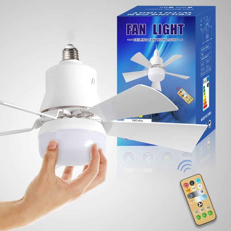 🔥Rebajas: 62% de descuento🎁 Ventilador de techo y lámpara 2 en 1 portátil con mando a distancia