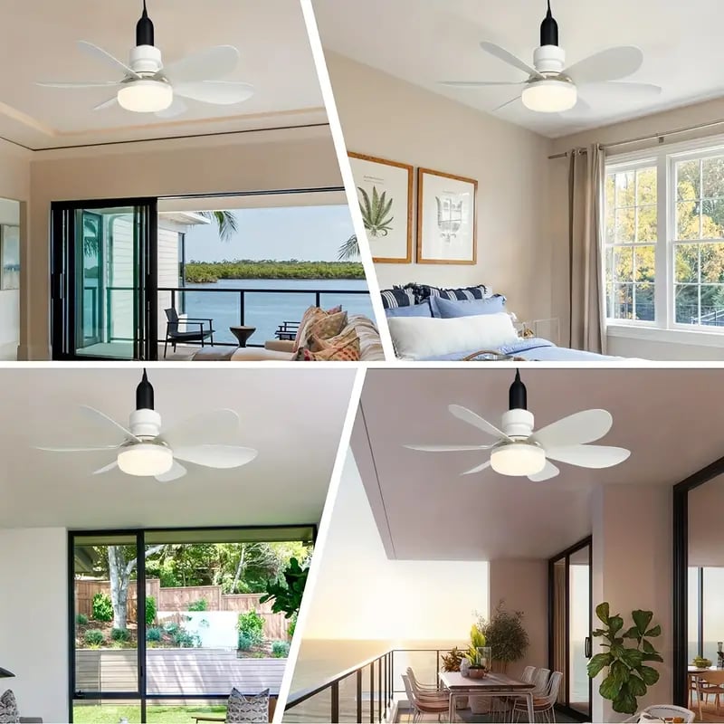 🔥Rebajas: 62% de descuento🎁 Ventilador de techo y lámpara 2 en 1 portátil con mando a distancia