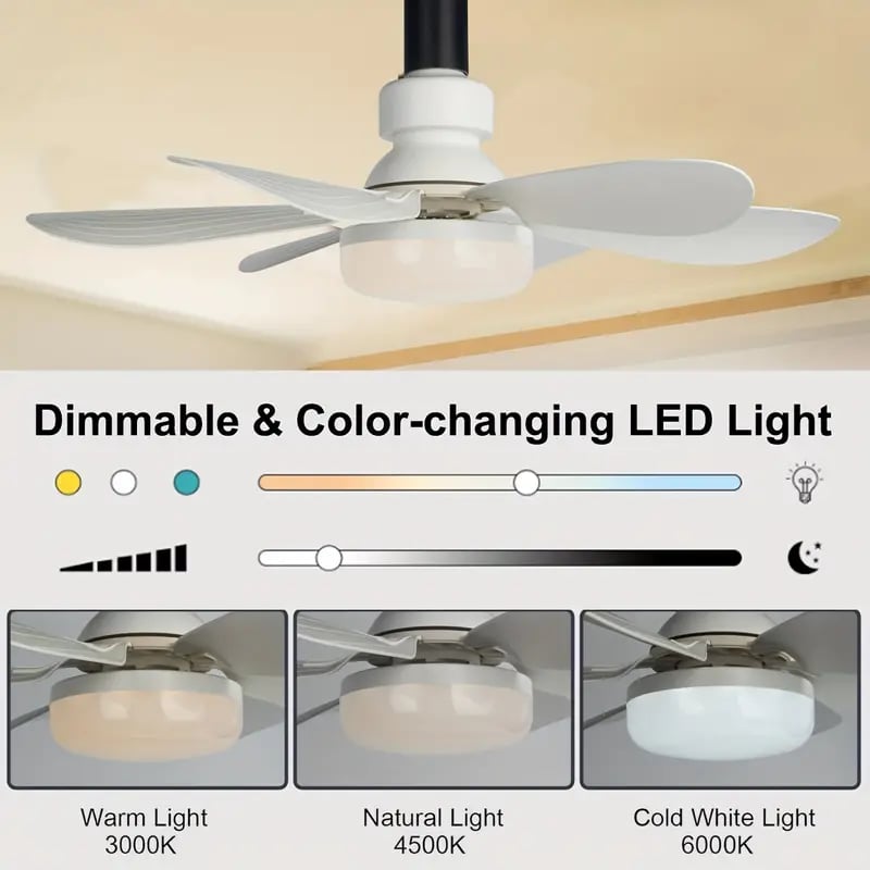 🔥Rebajas: 62% de descuento🎁 Ventilador de techo y lámpara 2 en 1 portátil con mando a distancia