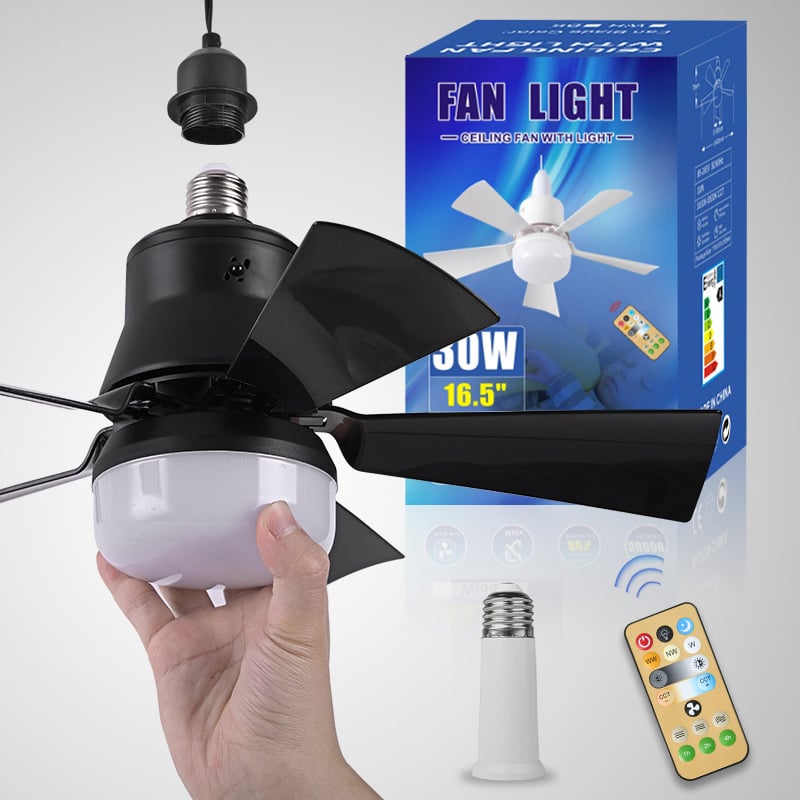 🔥Rebajas: 62% de descuento🎁 Ventilador de techo y lámpara 2 en 1 portátil con mando a distancia