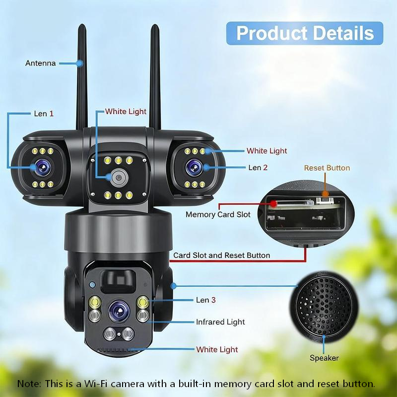⏳Oferta Especial por Tiempo Limitado⏰Cámara de Seguridad Wi-Fi Exterior 6K 9MP | Zoom 10x, 3 Lentes, PTZ 360° | Resistente al Agua IP66, Visión Nocturna a Color, Audio Bidireccional, Seguimiento de Movimiento