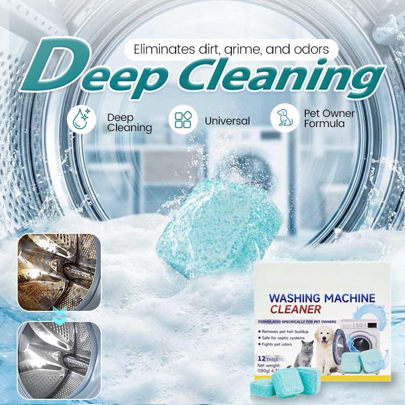 🏆 ¡ÚLTIMO DÍA DE OFERTA! 🔥 TIEMPO LIMITADO COMPRA 2 Y RECIBE 1 GRATIS 🎁 Limpiador para lavadora – 12 tabletas, limpia profundamente el tanque interno y elimina el pelo de mascotas, quita los malos olores 🧼
