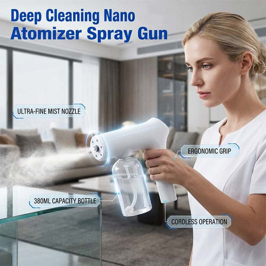 🦠 ¡50% DE DESCUENTO AHORA! 🚫 Atomizador nano inalámbrico: desinfección sin contacto, luz azul, para hogar, oficina y auto 🏠