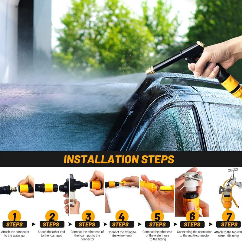 📢📢¡50% DE DESCUENTO! ⏰ Kit de pistola de agua de alta presión para lavado de coches 🚗💦