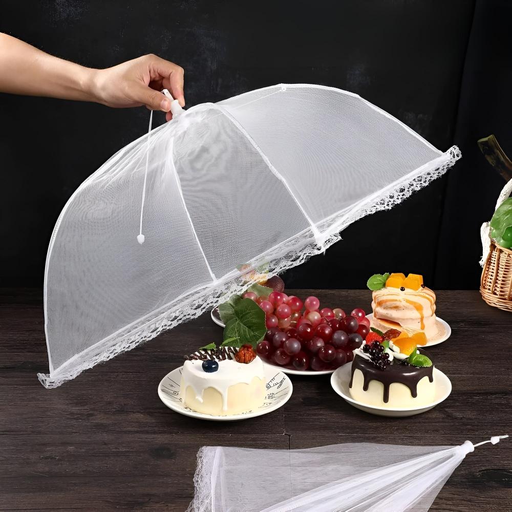 Protector de alimentos plegable de malla