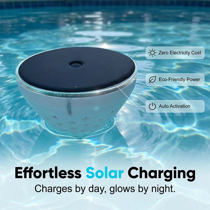 Luz solar flotante para piscina con proyección de peces