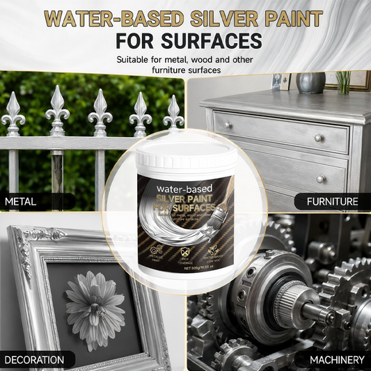 Pintura de plata al agua para metal y madera
