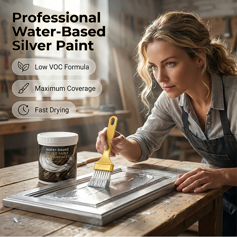 Pintura de plata al agua para metal y madera
