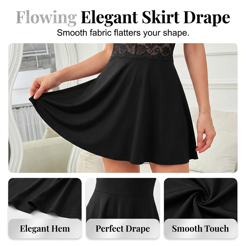 Camisón sexy de tirantes para mujer con detalle de tiras