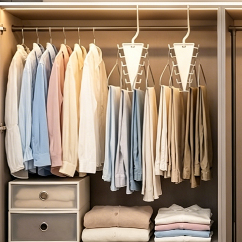 💥 ¡50% DE DESCUENTO HOY! Percha Triangular Multifuncional – Organiza tu Armario Fácilmente 👗👚