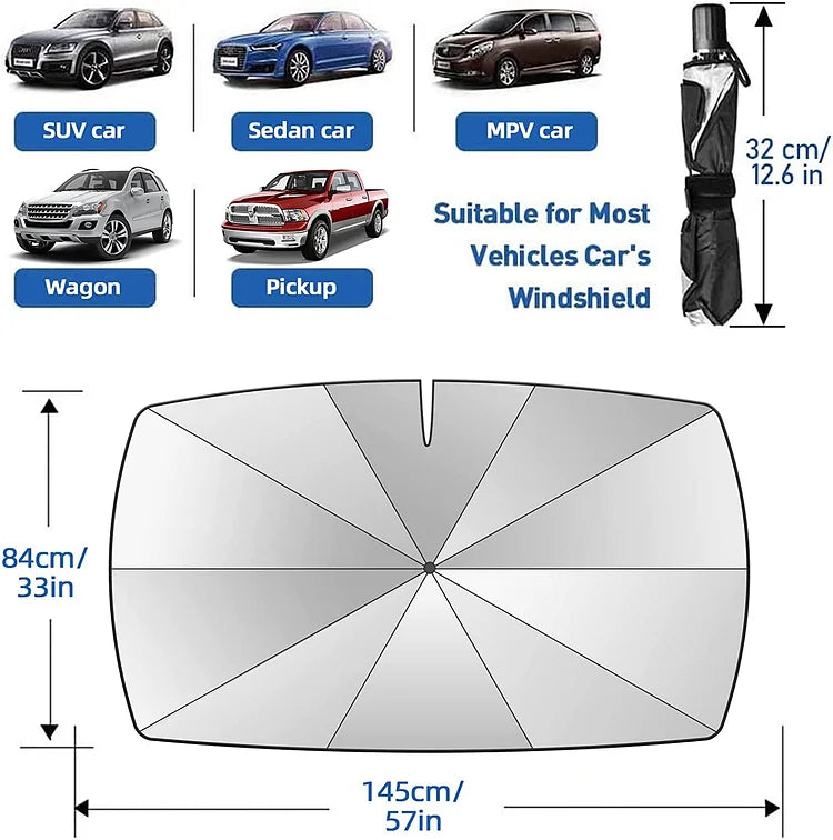 Parasol para el parabrisas del coche: parasol plegable para el parabrisas, con protección UV, para la ventana delantera del coche