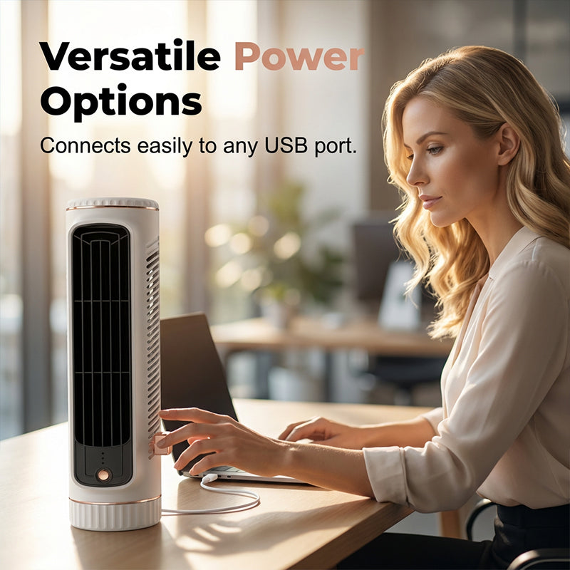 Ventilador de torre USB portátil con 3 velocidades