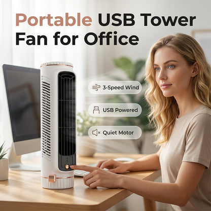 Ventilador de torre USB portátil con 3 velocidades