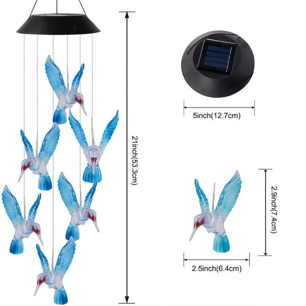 🦋 Mejore su jardín - ✨Creative Bird Design Solar Wind Chimes