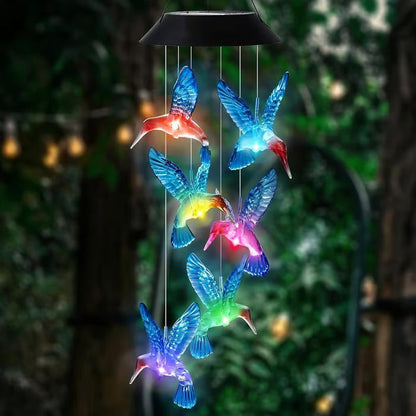 🦋 Mejore su jardín - ✨Creative Bird Design Solar Wind Chimes