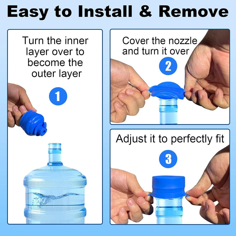 Tapa de silicona reutilizable para botellas de agua