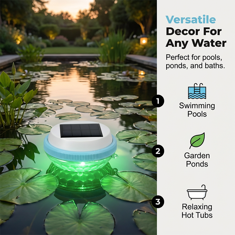 Luz flotante LED solar para piscina