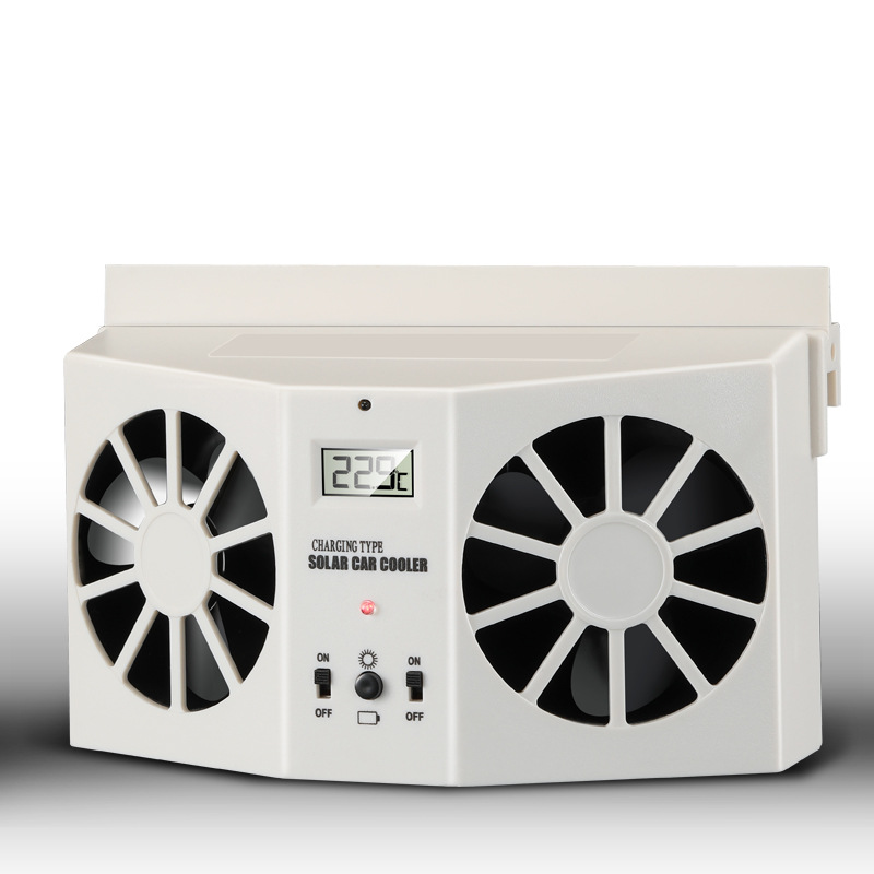 ⏳Oferta Especial por Tiempo Limitado⏰Ventilador de Escape para Auto Energía Solar – Doble Turbo Ventilación y Pantalla de Temperatura☀️