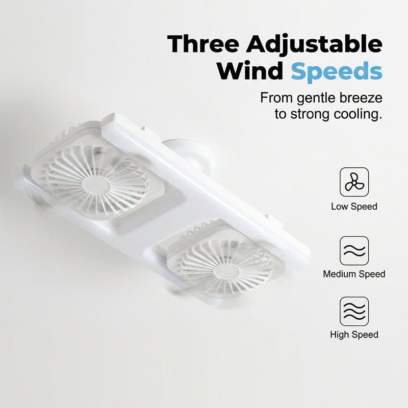 🌬️✨Ventilador de techo doble cabezal con luz LED – diseño moderno con control remoto para sala y dormitorio