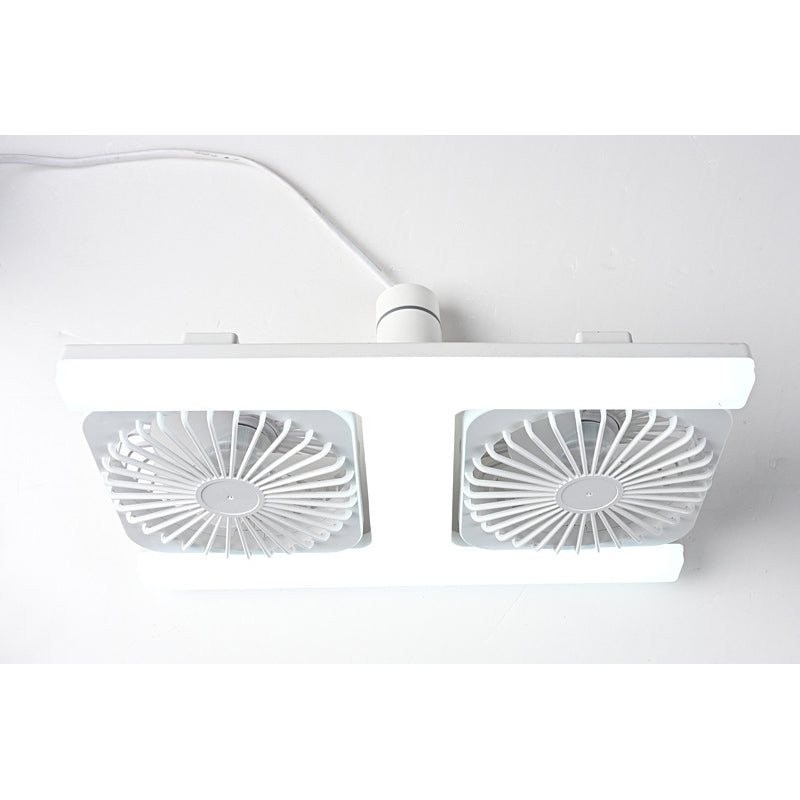 🌬️✨Ventilador de techo doble cabezal con luz LED – diseño moderno con control remoto para sala y dormitorio