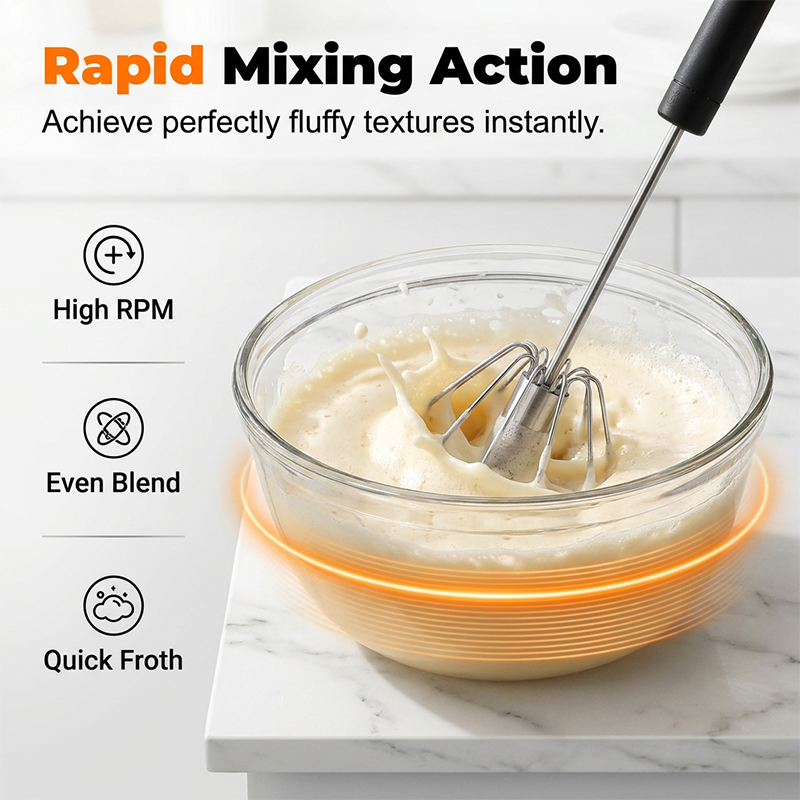 🍳¡Práctico ayudante de cocina! Batidor de presión con mango antideslizante, resistente a la oxidación y duradero a bajo precio.