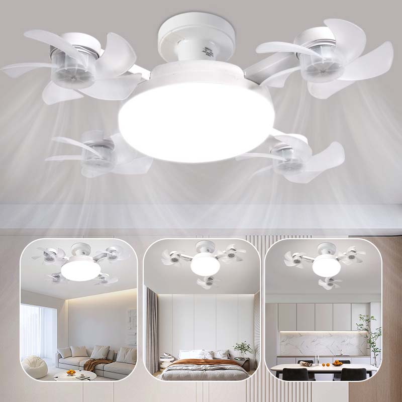 🌀Nueva Luz Ventilador de Techo Socket E27 – Ventilador LED silencioso 2 en 1 con control remoto, combinación de refrigeración y iluminación ahorradora de energía para dormitorios del hogar