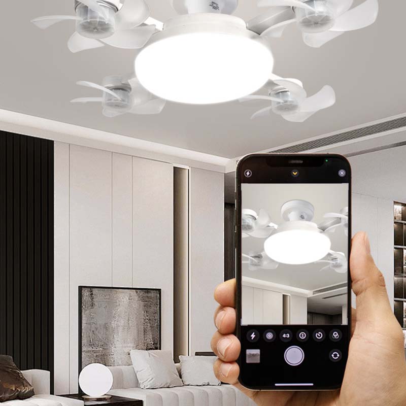 🌀Nueva Luz Ventilador de Techo Socket E27 – Ventilador LED silencioso 2 en 1 con control remoto, combinación de refrigeración y iluminación ahorradora de energía para dormitorios del hogar