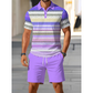 👕 Conjunto de camisa y pantalones cortos 2 piezas para hombre – cómodo, transpirable y versátil para verano, ocio y viajes ☀️🩳