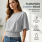 Blusa de manga dolman para mujer con cinturón fruncido