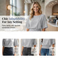 Blusa de manga dolman para mujer con cinturón fruncido