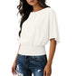 Blusa de manga dolman para mujer con cinturón fruncido