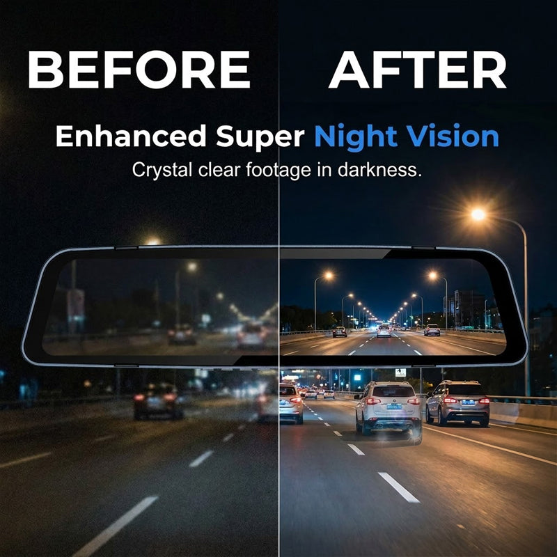 Cámara de tablero con espejo retrovisor de doble lente