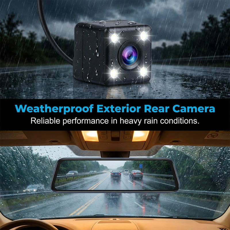 Cámara de tablero con espejo retrovisor de doble lente