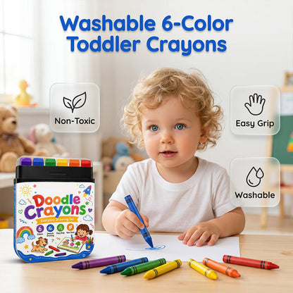 🖍️🧽👶Lápices de cera borrables para niños – 6 colores – seguros para los más pequeños